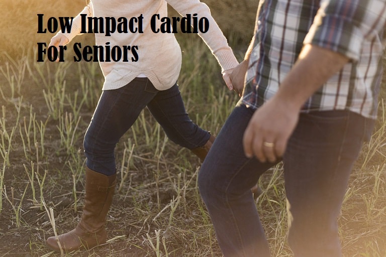 A couple walking with the title Low impact cardio for seniors