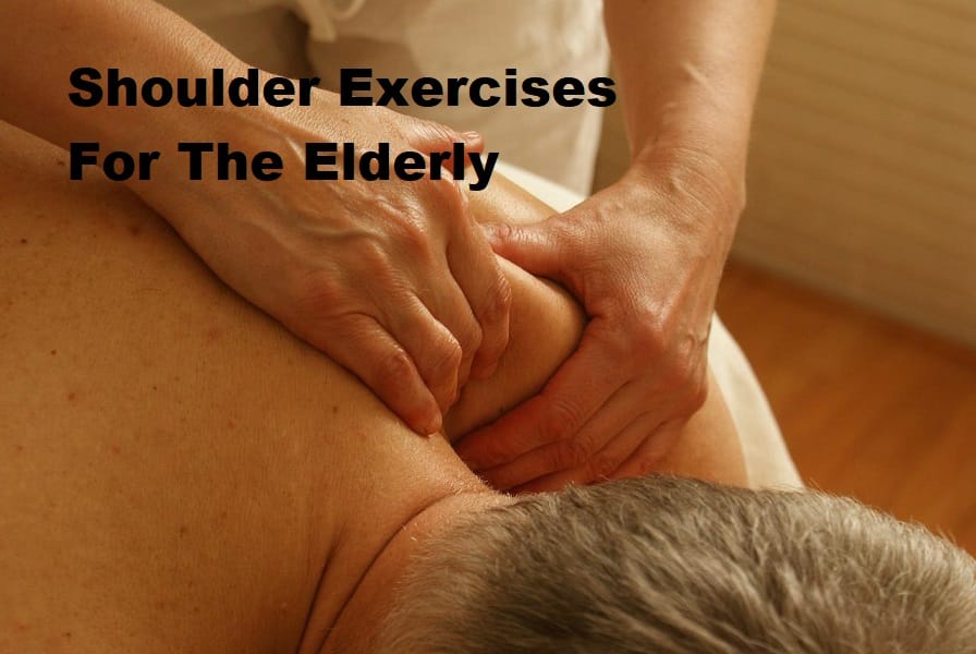 A shoulder massage with the title Shoulder Exercises For The Elderly