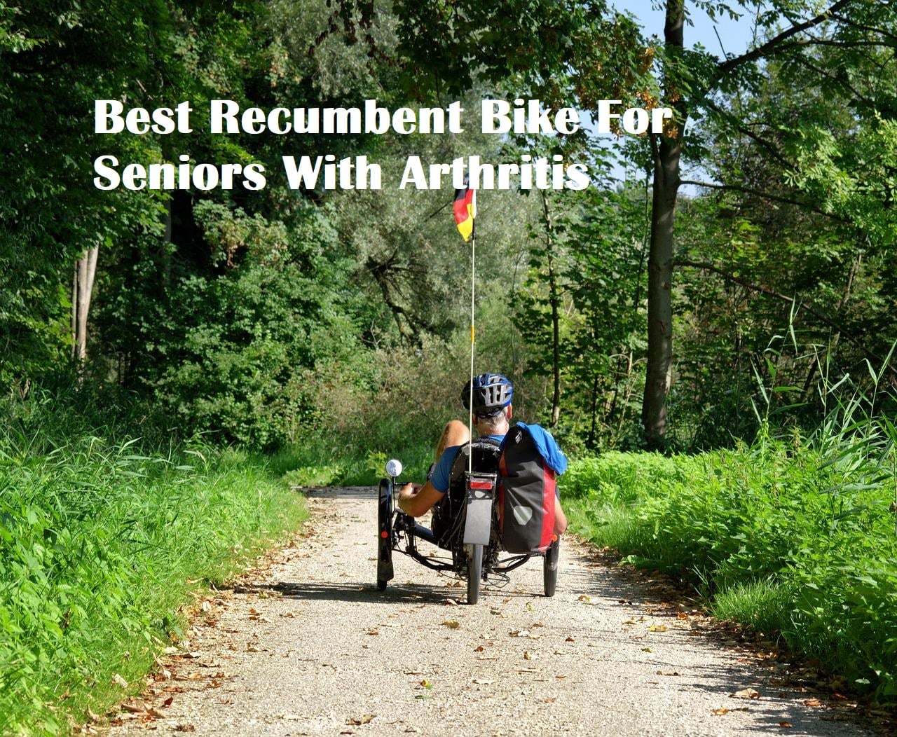 A person biking with the title Best Recumbent Bike For Seniors With Arthritis